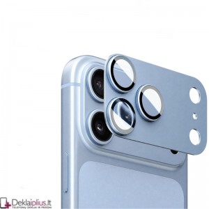 Telefono galinės kameros grūdintas stiklas - pilnai dengiantis - šviesiai mėlynas (Apple Iphone 18 Pro Max)